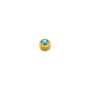 Aquamarine Stone Gold Plated Caflon Ear Studs