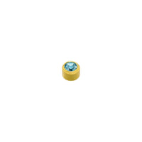 Aquamarine Stone Gold Plated Caflon Ear Studs