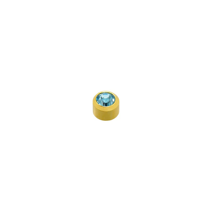 Aquamarine Stone Gold Plated Caflon Ear Studs