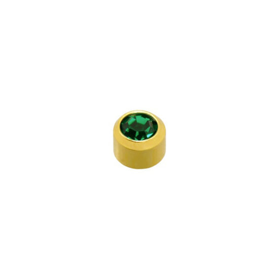Emerald Stone Gold Plated Caflon Ear Studs