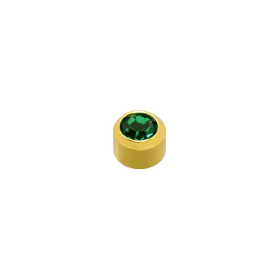Emerald Stone Gold Plated Caflon Ear Studs