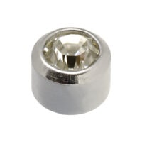 4mm Clear Crystal Stone Gold Plated Caflon Ear Studs - April