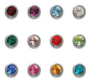 Regular Size Crystal Stone Plated Caflon Ear Studs