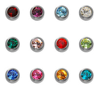 Regular Size Crystal Stone Plated Caflon Ear Studs
