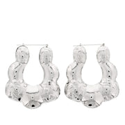 Large U-Shaped Patterned Earrings