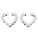 Large Bamboo Heart Earrings