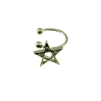 Silver Pentacle Ear Cuff