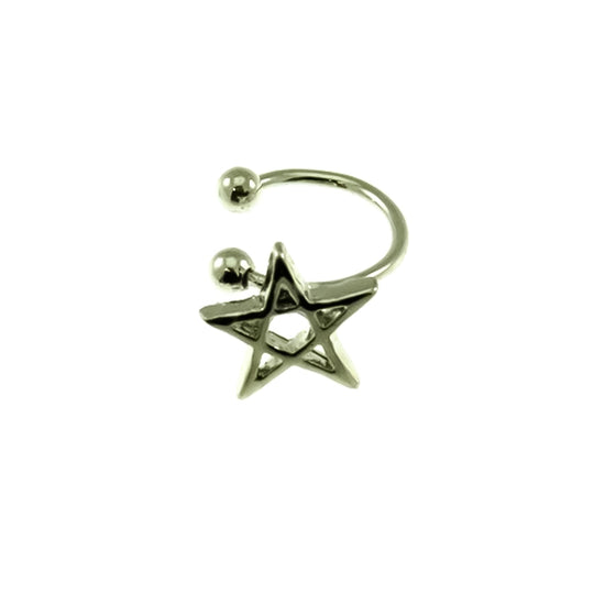 Silver Pentacle Ear Cuff