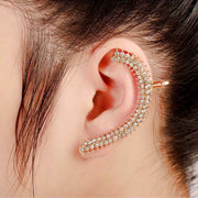 Diamante Stone Ear Cuff with Hanging Ball Studs