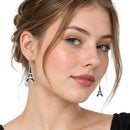 Metallic Eiffel Tower Dangle Earrings