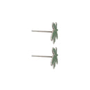 Metallic Weed Leaf Stud Earrings