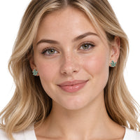 Metallic Weed Leaf Stud Earrings