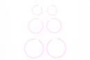 Set of 3 Assorted Size Translucent Neon Pink Hoop Earrings/ Sleepers