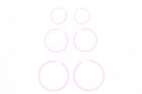 Set of 3 Assorted Size Translucent Neon Pink Hoop Earrings/ Sleepers