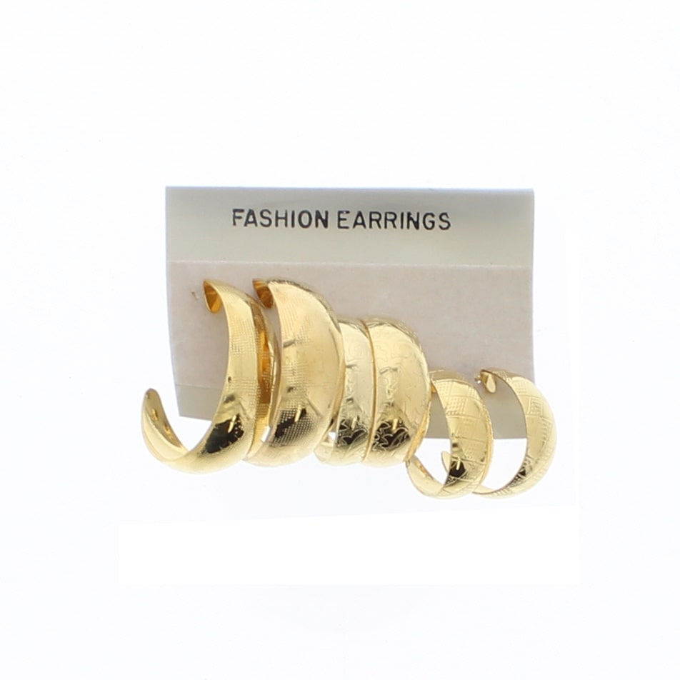 Set of 3 Patterned Mini Hoop Earrings