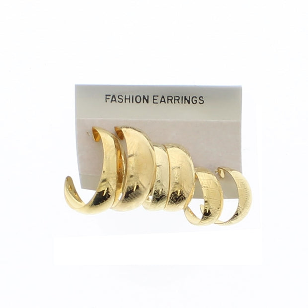 Set of 3 Patterned Mini Hoop Earrings