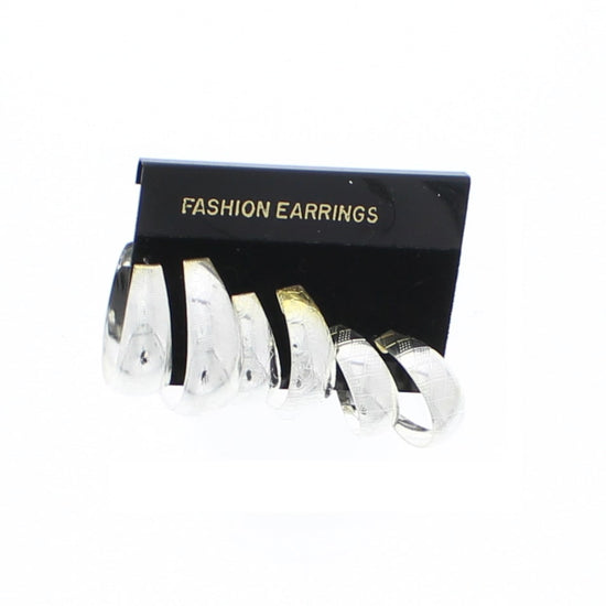 Set of 3 Patterned Mini Hoop Earrings