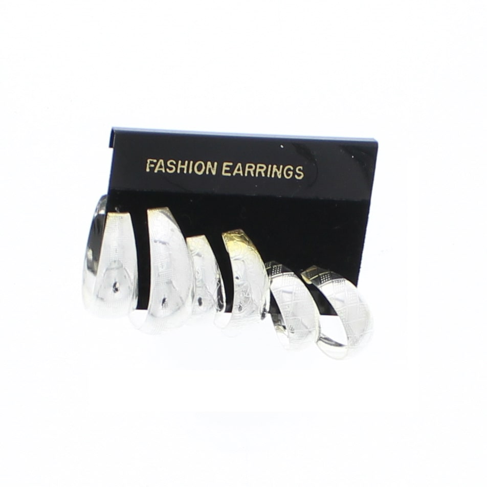 Set of 3 Patterned Mini Hoop Earrings