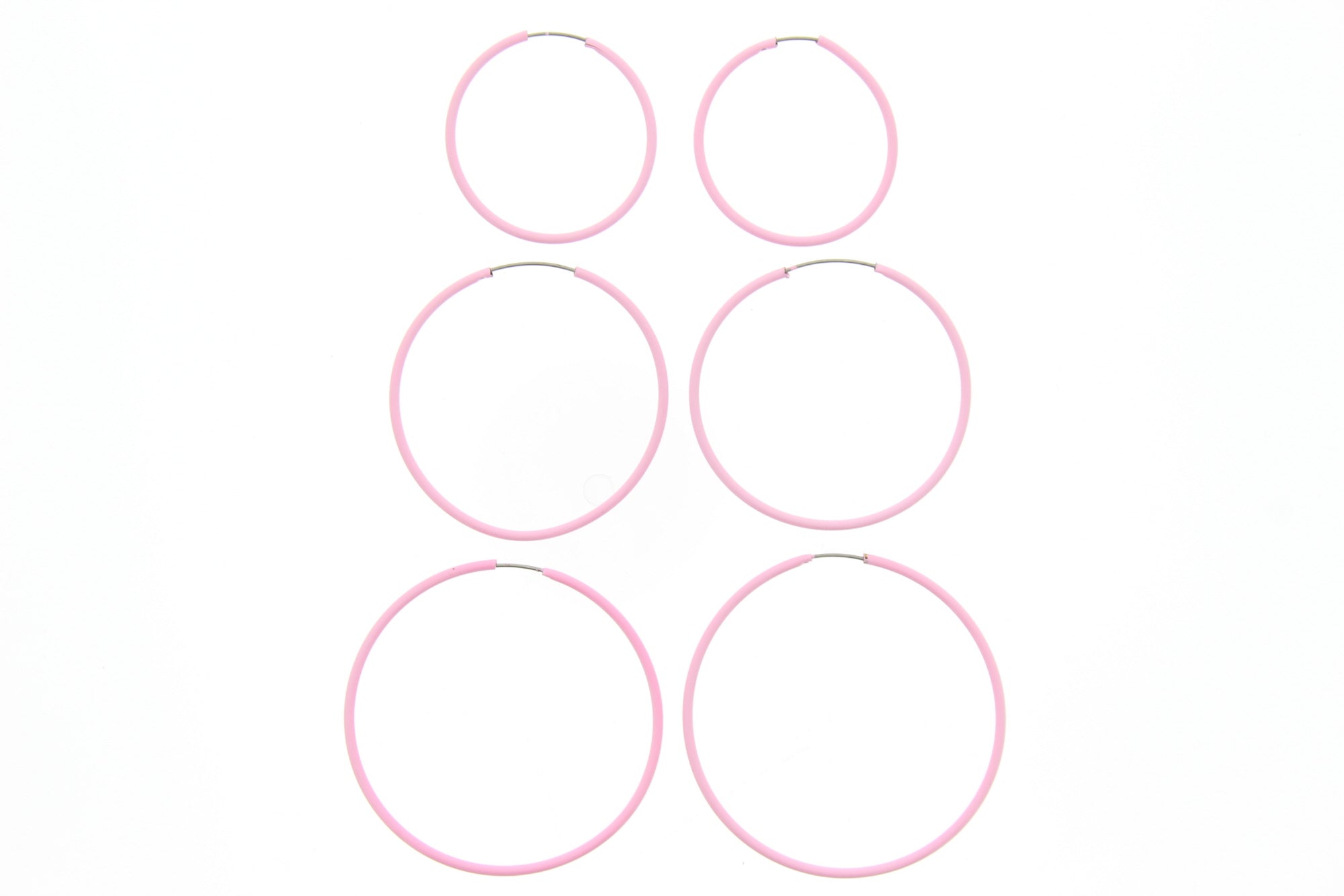 Set of 3 Assorted Size Plastic Hoop Earrings/ Sleepers
