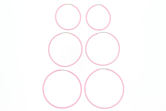 Set of 3 Assorted Size Plastic Hoop Earrings/ Sleepers