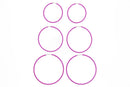 Set of 3 Assorted Size Plastic Hoop Earrings/ Sleepers
