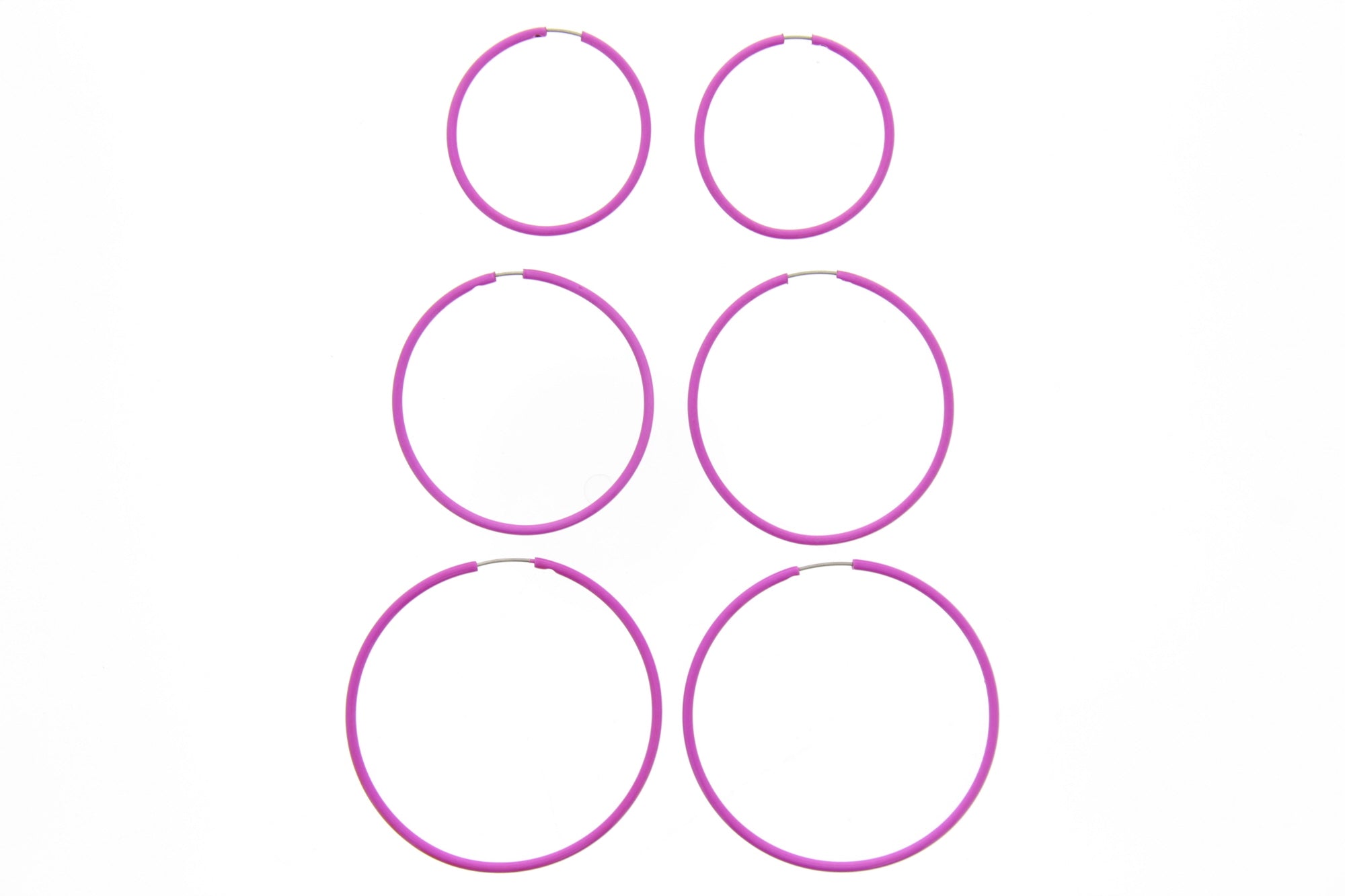 Set of 3 Assorted Size Plastic Hoop Earrings/ Sleepers