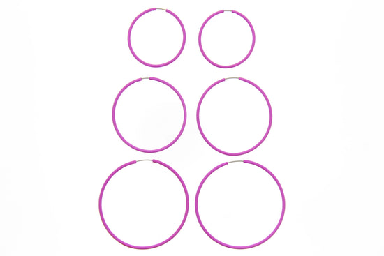 Set of 3 Assorted Size Plastic Hoop Earrings/ Sleepers