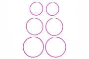 Set of 3 Assorted Size Plastic Hoop Earrings/ Sleepers