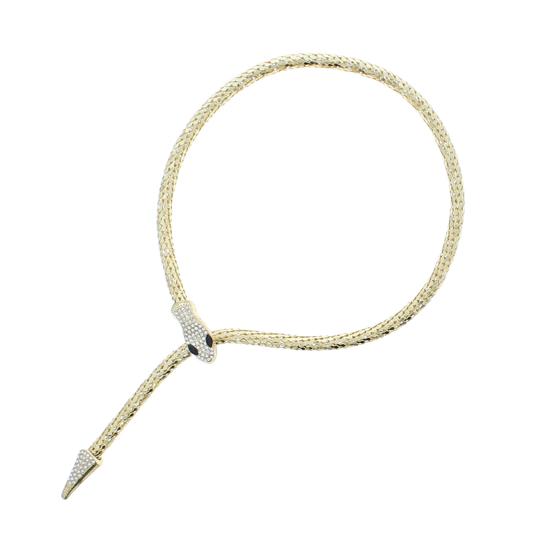 Flexible stoned Snake Choker Necklace