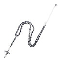 Black Stone Faceted Rosary Bead Necklace