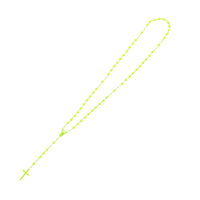 Plastic Neon Cross Beaded Rosary Necklace