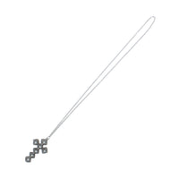 Metal Cross Crystal Rhinestone Pendant Chain Necklace