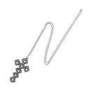Metal Cross Crystal Rhinestone Pendant Chain Necklace
