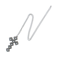 Metal Cross Crystal Rhinestone Pendant Chain Necklace