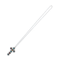 Metal Cross Crystal Rhinestone Pendant Chain Necklace