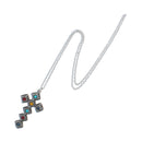 Metal Cross Crystal Rhinestone Pendant Chain Necklace