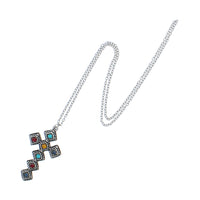 Metal Cross Crystal Rhinestone Pendant Chain Necklace