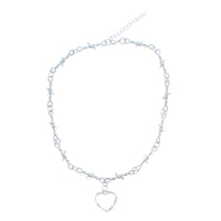Metal Barbwire Heart Design Choker Necklace