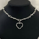 Metal Barbwire Heart Design Choker Necklace