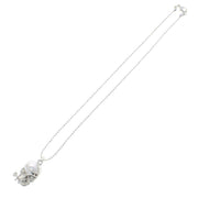 Silver Pirate Skull Chain Necklace with Axe Eye & Crystal Stone Eye