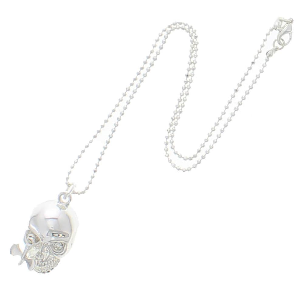 Silver Pirate Skull Chain Necklace