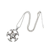 Multiple Skull on Pirate Ship Wheel Chain Necklace