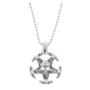 Multiple Skull on Pirate Ship Wheel Chain Necklace