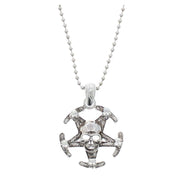 Multiple Skull on Pirate Ship Wheel Chain Necklace