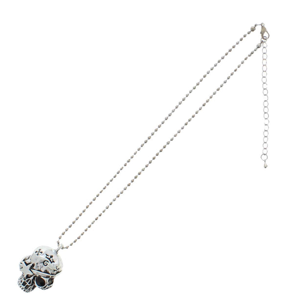 Engraved Pirate Skull Chain Necklace with Star Eye Patch