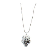 Engraved Pirate Skull Chain Necklace with Star Eye Patch