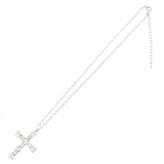 Diamante Stone Cross Necklace