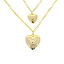 Gold Double Heart Chain Necklace