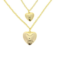 Gold Double Heart Chain Necklace