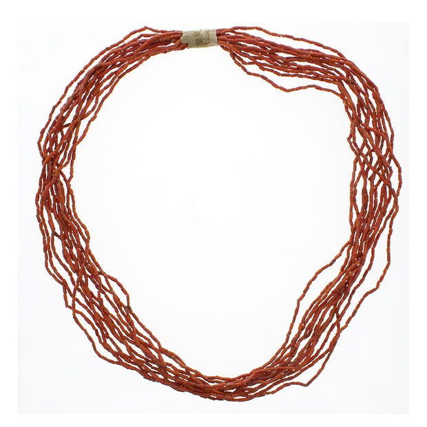 Set of 12 Coral Love Bead Necklaces